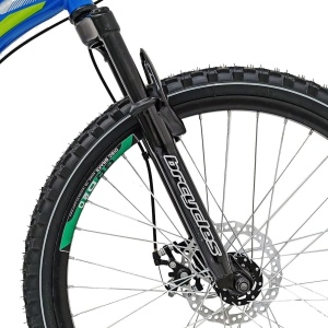 Bicicleta BR STORM 24", 21 viteze, frane pe disc, cadru otel 14", manete secventiale, albastru/verde - Img 11