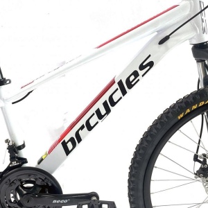 Bicicleta BR Tornado 26", 21 viteze, frane pe disc, cadru din aluminiu 13.5", manete secventiale, alb - Img 2