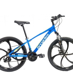 Bicicleta BR Tornado ProMG 24", jante MAGNEZIU, 21 viteze, frane pe disc, cadru din aluminiu 13", manete secventiale, albastru