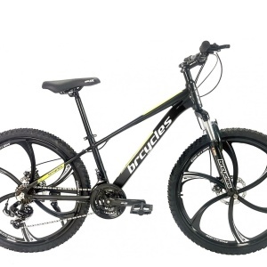 Bicicleta BR Tornado ProMG 24", jante MAGNEZIU, 21 viteze, frane pe disc, cadru din aluminiu 13", manete secventiale, negru