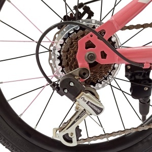 Bicicleta copii BR Tornado 20", cadru aluminiu 12", manete revoshift, frane disc, 7 viteze, roz, varsta 7-10 ani - Img 10
