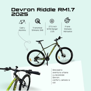 Bicicleta Mtb Devron Riddle RM1.7 2025 - 27.5 Inch, L, Verde - Img 3
