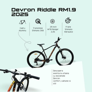 Bicicleta Mtb Devron Riddle RM1.9 2025 - 29 Inch, L, Negru - Img 3
