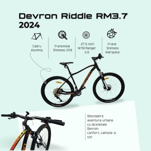 Bicicleta Mtb Devron Riddle RM3.7 2024 - 27.5 Inch, M, Negru - Img 3