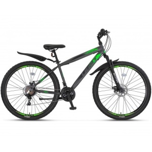Bicicleta MTB Hardtail 29" UMIT Faster 2D, 21 viteze, frane pe disc, cadru otel, negru verde