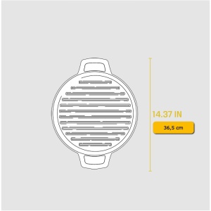 Ceaun din fonta cu capac tip tigaie grill - cuptor olandez Lodge Chef Collection 30,5 cm 5,6 litri - L-C6DD - Img 12