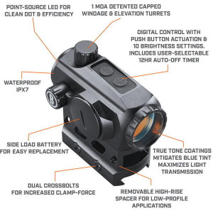Dispozitiv de ochire Bushnell RED DOT Sight TRS 125 Black 1 x 22 - VB.TRS125 7