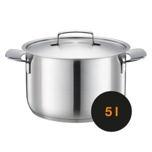 FISKARS Oala cu capac, din otel inoxidabil, fara acoperire antiaderenta, Fiskars All Steel, 5 l - 1064752