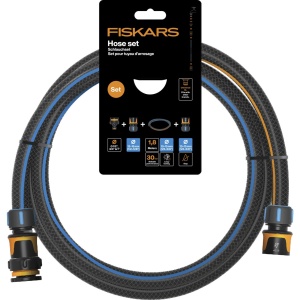 FISKARS Set furtun 1.8m + Racord robinet Multi + Conector furtun x2 - 1057621