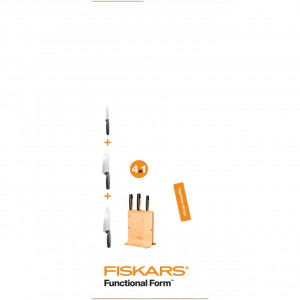 FISKARS Suport din bambus pentru 3 cutite Fiskars Functional Form - 1057553 - Img 3