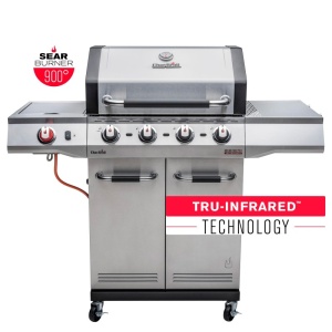 Gratar pe gaz din inox Char-Broil Advantage PRO S4 cu 4 arzatoare si sear burner, grile din fonta, TRU-Infrared - 140977