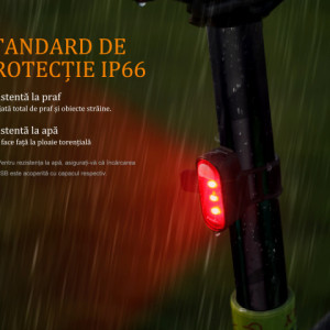 Lanterna bicicleta de spate Fenix BC05R Reincarcabila  10 Lumeni 6 Metri 5