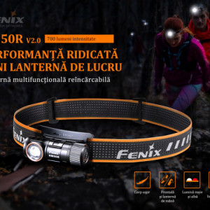 Lanterna frontala Fenix HM50R V2.0 - Lanternă Reîncărcăbilă multifuncțională - 115 metri - ADV-451-001 2