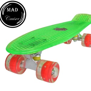 Penny board Mad Cruiser Full LED ABEC 7-verde