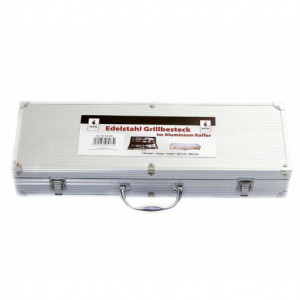 Set 5 ustensile din inox pentru gratar cutie din aluminiu Activa 16100 cutie inchisa