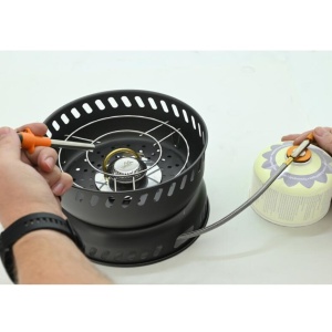 Set pentru gatit in camping 9 piese Cattara Trek, aragaz 7.5KW, piezo, 2 oale, tigaie, capac, maner, husa textila - TT13610 - Img 7