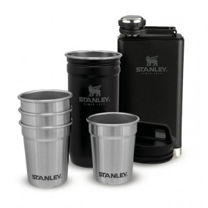 Set Stanley Butelca +4 pahare The Pre-Party Shotglass + Flask Matte Black Pebble - 10-01883-035 2