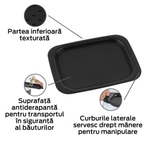 Tava antiderapanta XL Wenko Black Outdoor Kitchen 45,5 x 33 x 2,3 cm negru - 55026100 - Img 2