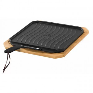 Tava reversibila din fonta cu suport din bambus pentru servire Cozze 33 x 33 cm - 90327 6
