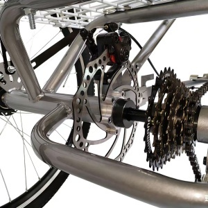 Tricicletă 24" pentru adulți BR CYCLES Pro2008-VB, cadru oțel 16", 7 viteze, frâne V-Brake/tambur, gri - Img 8