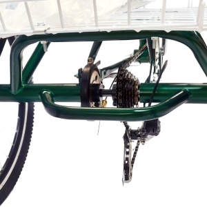 Tricicletă 24" pentru adulți BR CYCLES Pro2008-VB, cadru oțel 16", 7 viteze, frâne V-Brake/tambur, verde kaki - Img 8