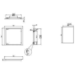 Usa din inox cu cadru built-in 45 x 57 x 4 cm pentru insula si bucatarie exterioara Grandhall - A08001002T - Img 4
