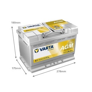 Acumulator auto Varta Dynamic AGM 70 Ah, 760A, Start - Stop