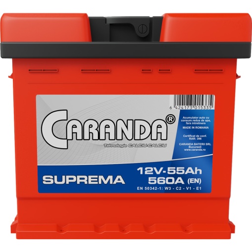 Baterie auto 12V 55Ah 560A – CARANDA SUPREMA