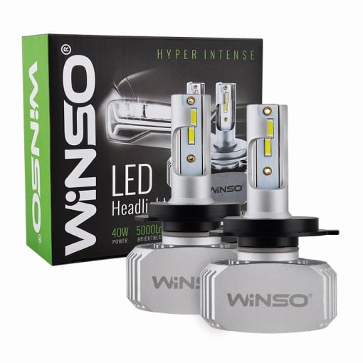 Bec LED Winso H4 12/24V, 40W, 5000 Lm 6000K, CSP Chip