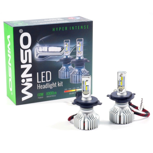Bec LED Winso H4 12/24V 60W, luminous flux 8000Lm. 6500K