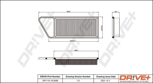Filtru de aer Dr!ve+ DP1110.10.0065 echivalenta C 3087/2