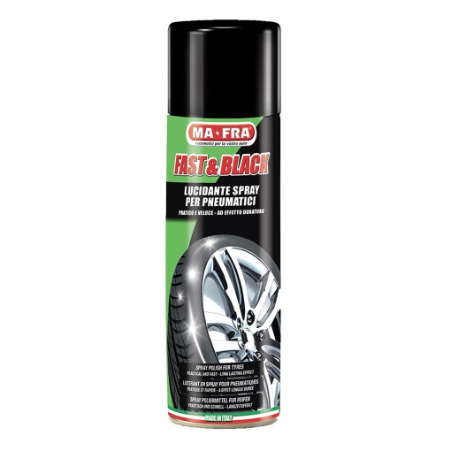 MaFra FAST & BLACK 500 ml – Spray pentru întreținerea anvelopelor – Negru cauciucuri