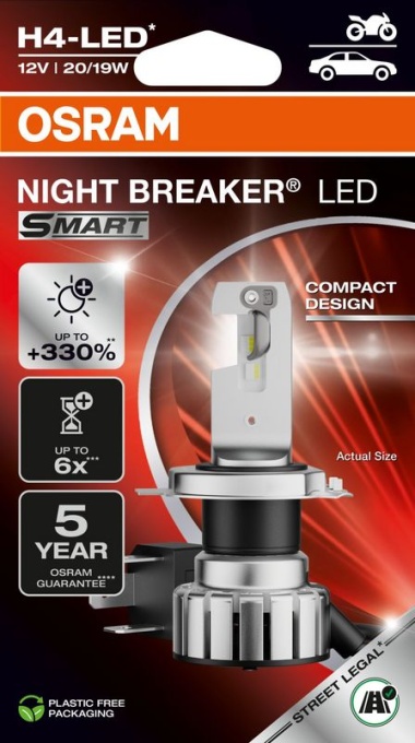 Bec Led Osram Night Breaker H4 Led Smart P43T - Motocicleta