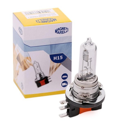 Bec auto pentru far faza lunga MAGNETI MARELLI 002557200000, H15, putere 15/55W, tensiune 12V, PGJ23t-1