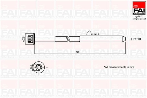 FAI AutoParts B1139 Set surub, chiulasa