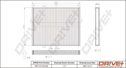 Filtru Aer DRIVE+ DP1110.10.0226, echivalenta CUK 2559