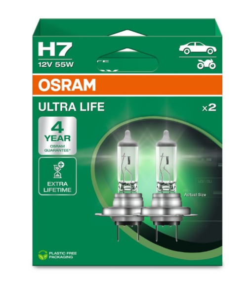 Set 2 becuri 12 V, H7 55 W Ultra Life OSRAM 64210ULT-2HB