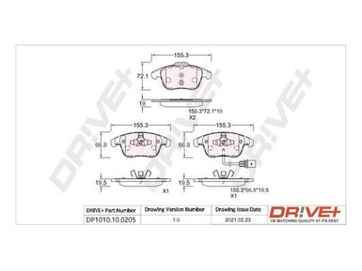 Dr!ve+ DP1010.10.0205 Plăcuțe de frână pentru AUDI A5, A4 echivalenta GDB1814