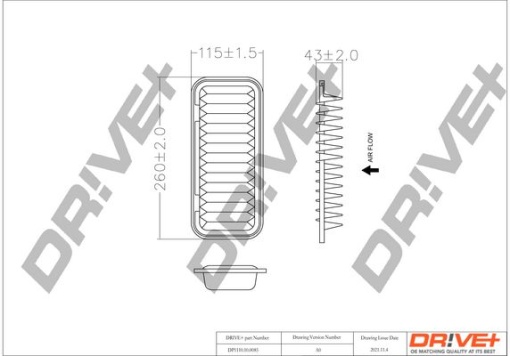 Filtru aer Dr!ve+ DP1110.10.0085 echivalenta C 2610