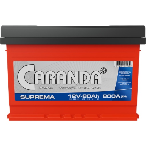 Baterie Auto 12V 80Ah 800A CARANDA SUPREMA