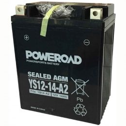 Baterie moto sigilata 12V 14Ah, Yucell YS12-14-A2, cod echivalent Yuasa YB14-A2.