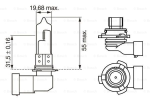 Bec auto far faza lunga HB4 12V 51W P22d BOSCH x Pure Light WS - Img 2