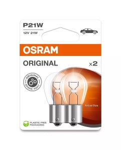 Bec Osram Original P21W 12V 21W BA15s Set 2 buc