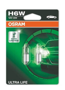 Bec Osram Ultra Life H6W 12V 6W BAX9s