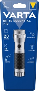 Lanterna LED Varta Brite Essential F10, 20 lm, 3xAAA, Aluminiu/cauciuc
