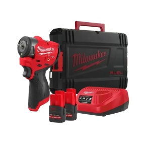 Masina de insurubat cu impact 3/8, model M12 FSCIWF38-252X, 271Nm cu doi acumulatori de 12V cu 2,5Ah M12HB2.5 si incarcator C12C, in valiza de transport HD.