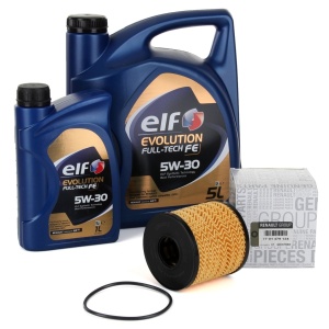 Pachet Revizie Ulei Motor Elf Evolution Full Tech FE 5W-30 5L + 1L + Filtru Ulei Oe Renault Trafic 2 2003→ 7701479124