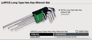 Set chei hex. Lungi 9 piese 1-10mm