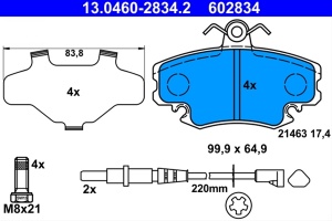 Set Placute Frana Fata Ate Dacia Logan 1 2004-2012 13.0460-2834.2 - Img 2