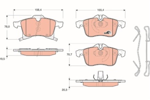 Set Placute Frana Fata Trw Opel Astra H 2004-2014 GDB1668 - Img 2